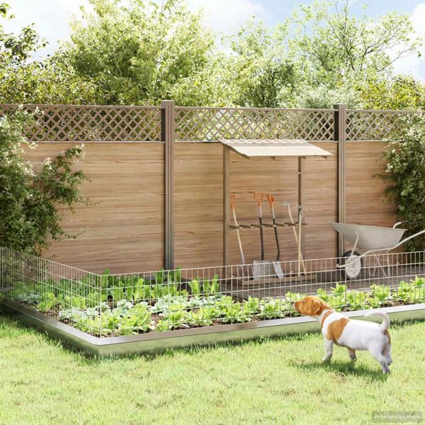vidaXL Gartenzaun mit Pfählen 48-teilig 55 x 50 cm Mesh Verzinkter Stahl, 3438047