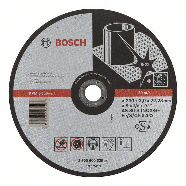 Bosch Trennscheibe gerade Expert for Inox AS 30 S INOX BF, 230 mm, 3 mm, VE: 25 Stück, 2608600325