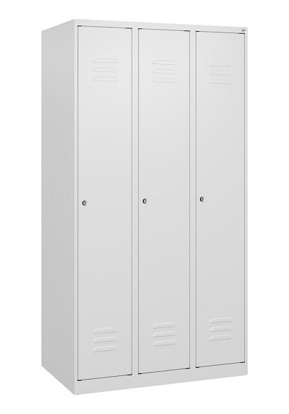 C+P Umkleidespind Classic PLUS mit Mitteltrennwand, 3 Abteile, 1700x900x500mm, 9016/9016, Zylinderschlösser, 0800007-30F S10025