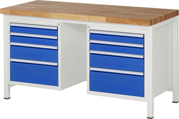 RAU Werkbank Serie 8000 - Modell 8182, B1500 x T700 x H840 mm, 13-8182A1-157B4S.11