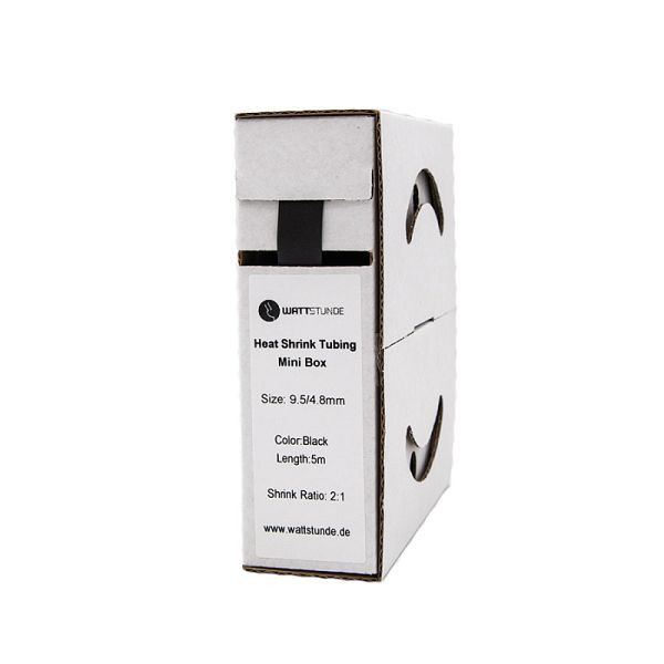 WATTSTUNDE Schrumpfschlauch schwarz 9,5/4,8 mm / 2:1, VE: 5 Meter, 909-XXX1-007