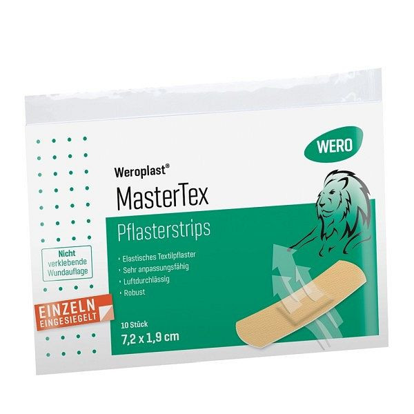 WERO Weroplast MasterTex Pflasterstrips 7,2x1,9 cm, VE: 10 Stück, 150256