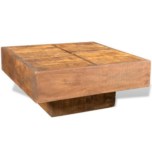 vidaXL Couchtisch Braun Quadratisch Massivholz Mango, 241132