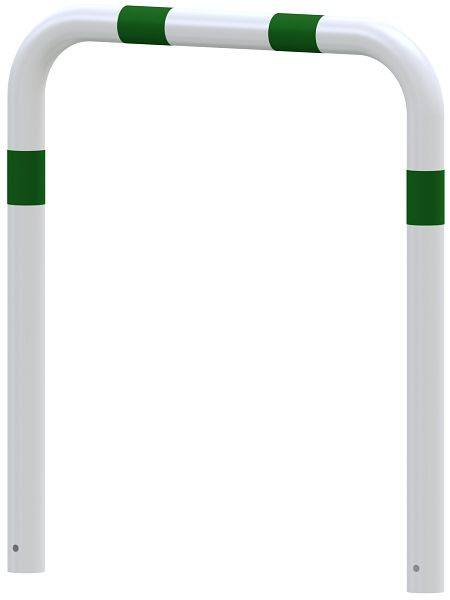 Schake Rammschutzbügel Ø 76 mm, weiß pulverbeschichtet mit grün reflektierenden Streifen, Ø 76 mm, Gesamtbreite: 1000mm, 4L77_06BSGR