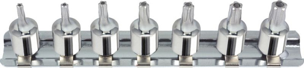 KS Tools 1/4" CHROMEplus Bit-Stecknuss-Satz Fünfstern Bohrung, 7-teiligTS10-TS40, 918.1545