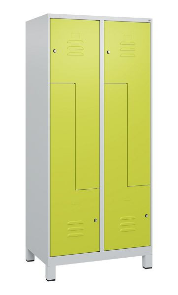 C+P Z-Spind Classic PLUS, Füße, 4 Abteile, 1800x800x500mm, 7035/0024, Zylinderschlösser, 0800137-224 S10025