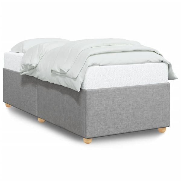 vidaXL Bettgestell Hellgrau 90x190 cm Stoff, Material: Stoff (100% Polyester), Sperrholz, Holzwerkstoff, 3284694