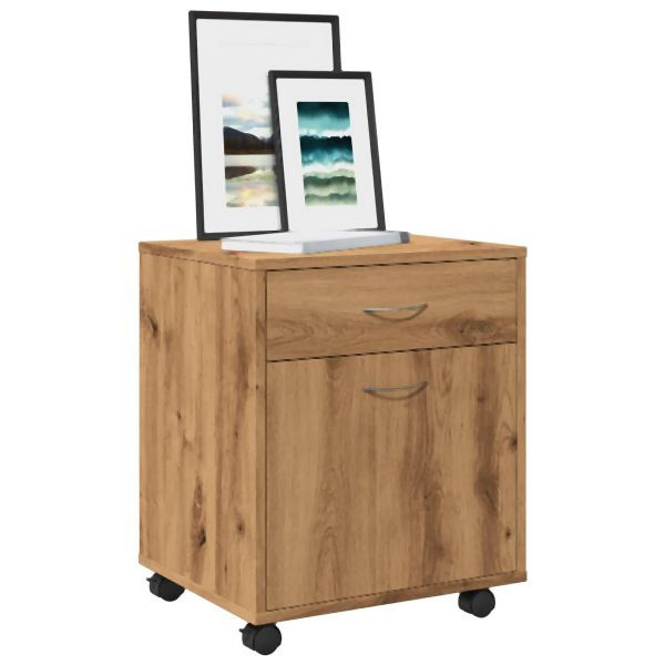 vidaXL Rollcontainer Artisan-Eiche 45x38x54 cm Holzwerkstoff, 856655