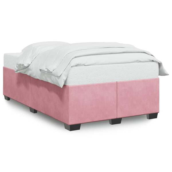 vidaXL Bettgestell Rosa 120x200 cm Samt, Polyester, 3284630