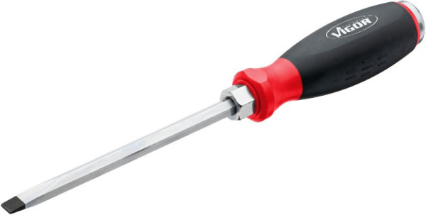 VIGOR Schraubendreher mit Schlagkappe, mit Antriebsvierkant, 1/4″, Schlitz Profil, SWx 8 mm, V5010-SL8