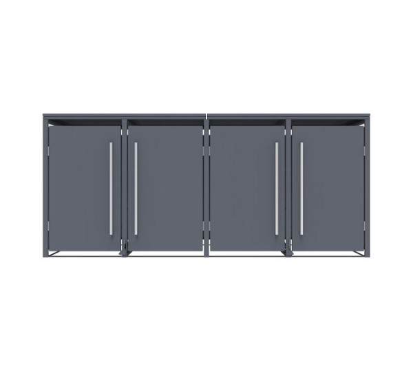 Westmann Mülltonnenbox Pedura 4, 4x 240L, mit Fußpedal Anthrazit, 80x265x116 cm, WMJGBF214LH-4