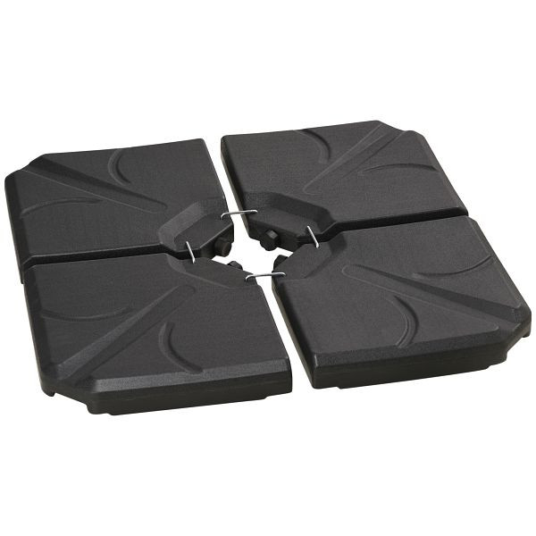 Outsunny Basisgewichte für Sonnenschirmständer, mit Wasser und Sand befüllbar, Kunststoff, 103L x 103B x 8,3H cm, Schwarz, 84D-172V01BK