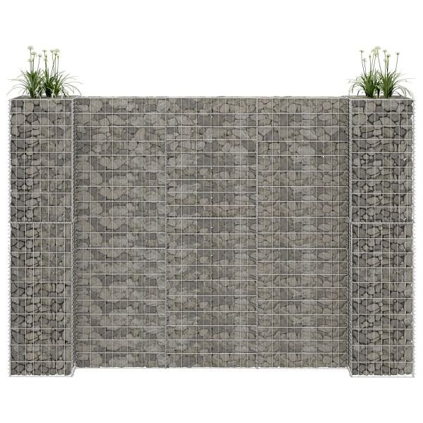 vidaXL H-förmiger Gabionen-Pflanzkorb Stahldraht 260x40x200 cm, 145665