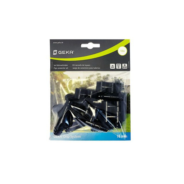GEKA Drip Set Rohrverbinder 16 mm, 12x, Karte, VE: 5 Stück, 17.0124.8