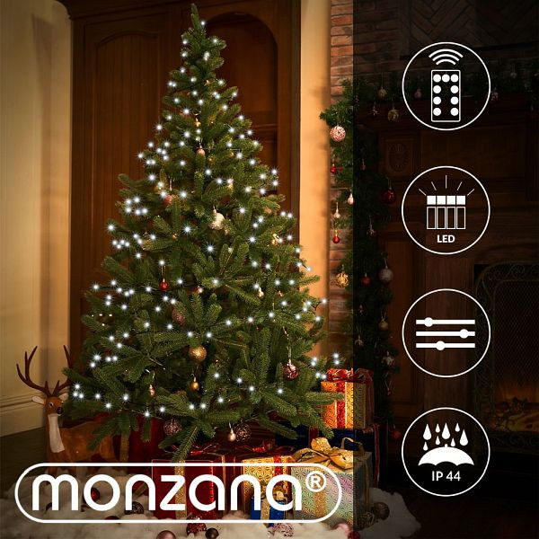 monzana Lichterkette Weihnachten Kaltweiß 60m Fernbedienung, 109479