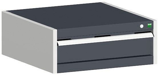 bott cubio Schubladenschrank bestückt mit 1 Schublade BxTxH: 650 x 650 x 250 mm, RAL 7035/7016, 40019001.19V