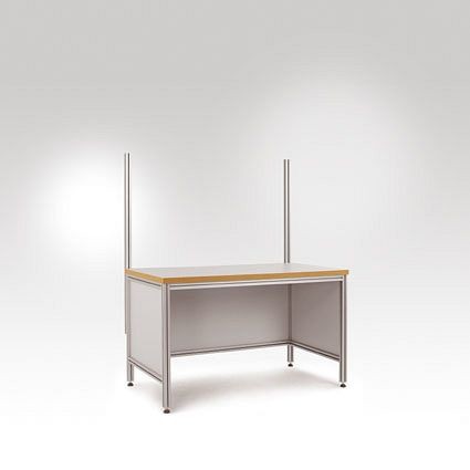 Manuflex Aufbausäule für ALU Arbeitstische, Nutzhöhe 900 mm, VE: 2 Stück, ZB8201