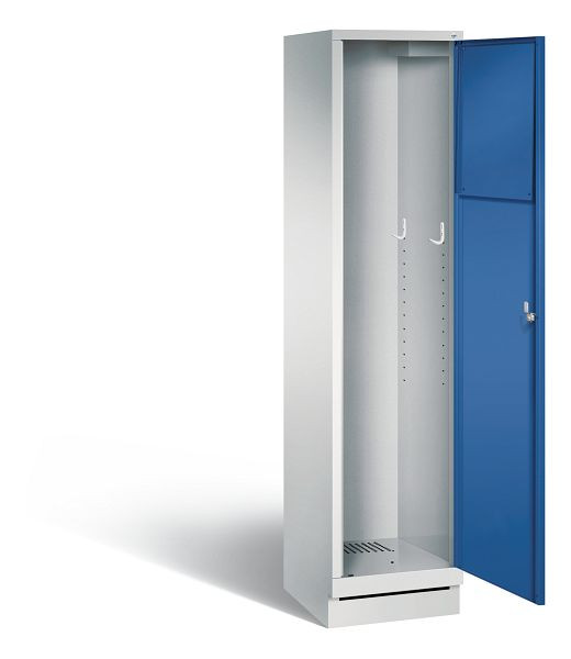 C+P Wäsche-Sammelschrank Evolo, H1800xB420xT500mm, Farbe: Lichtgrau / Enzianblau, 48170-210 S10006