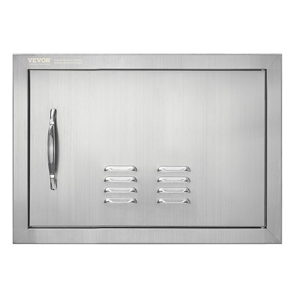 VEVOR Grill-Zugangstür, 508 x 356 mm, Einzelne Außenküchentür, Vertikale Wandtür mit Griff und Lüftungsschlitzen, DMMBSCJMYS20YM2A0V0