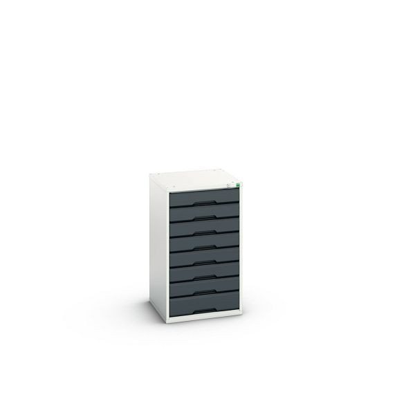 bott verso Schubladenschrank, mit 8 Schubladen, BxTxH: 525 x 550 x 900 mm, Lichtgrau / Anthrazitgrau, 16925033.19