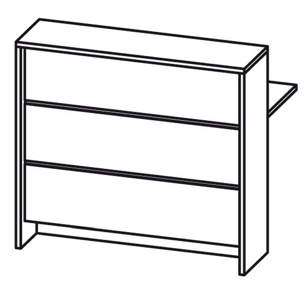 Deskin Thekenelement ELINUS, Dekor anthrazit, B 1200 x T 780 x H 1085 mm, 277751