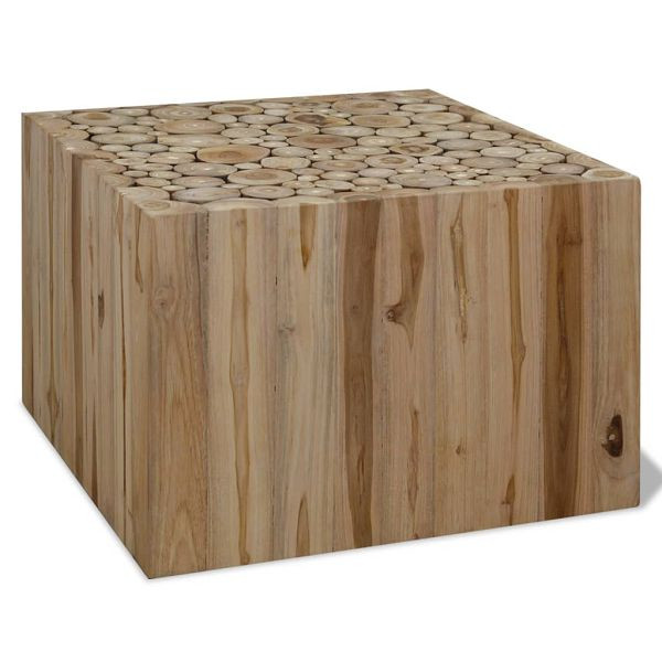 vidaXL Couchtisch Teakholz 50x50x35 cm, Material: Echtes Teakholz (geschliffen), 244555