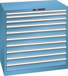 LISTA Schubladenschrank 54x36E (BxTxH) 1023x725x1000mm KEY Lock, Lichtblau, 10 Schubladen, Traglast Schubladen 75 kg, 78.295.010