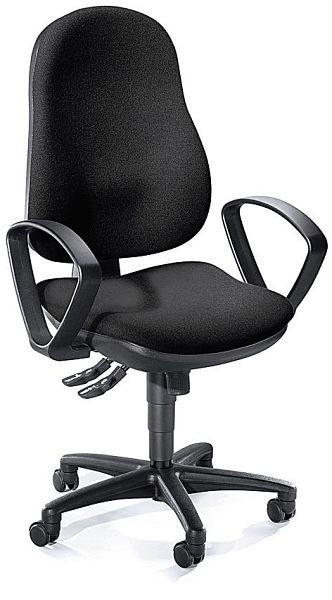 Deskin Bürodrehstuhl COMFORT I inkl. Armlehnen, Fußkreuz Polyamid schwarz, Bezug Stoff Basic G, Farbe schwarz, 246949