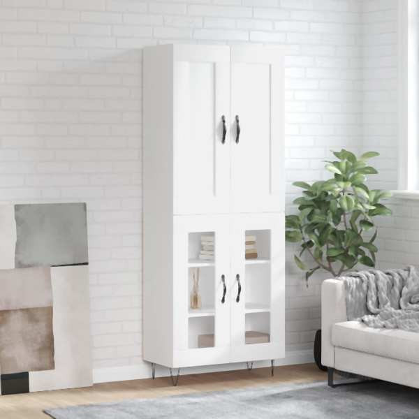 vidaXL Highboard Weiß 69,5x34x180 cm Holzwerkstoff, 3199649