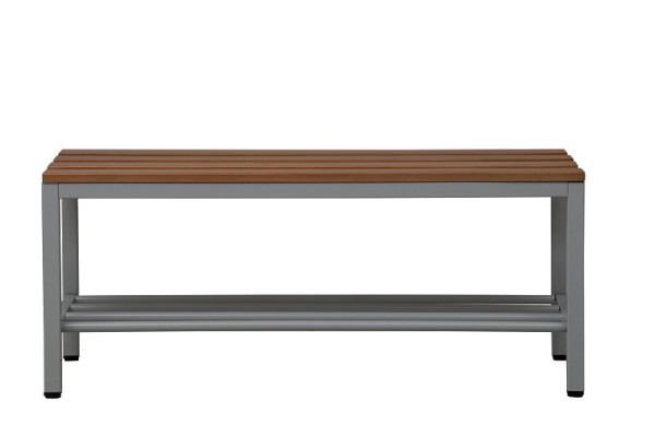 Gürkan Sitzbank, 40 x 100 x 40 cm, Lichtgrau, Buche, mit Schuhrost, SRB/SG.100, 107184