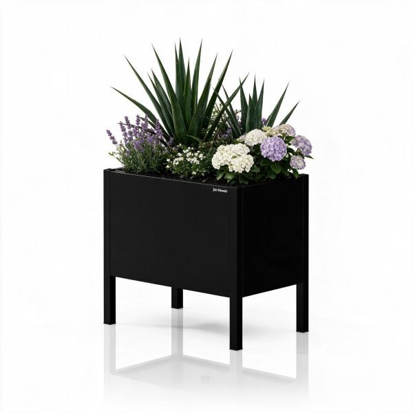 Jan Nowak Kleine Metall-Pflanzkübelverkleidung, Schwarz, 400x350x250 mm, DAISY, 2398
