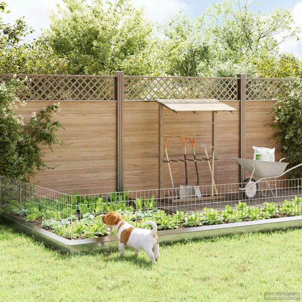 vidaXL Gartenzaun mit Pfählen 48-teilig 75 x 50 cm Mesh Verzinkter Stahl, 3438048