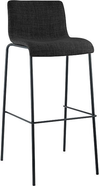 CLP Barhocker Hoover Stoff 4-Fuß Gestell schwarz, dunkelgrau, 301724