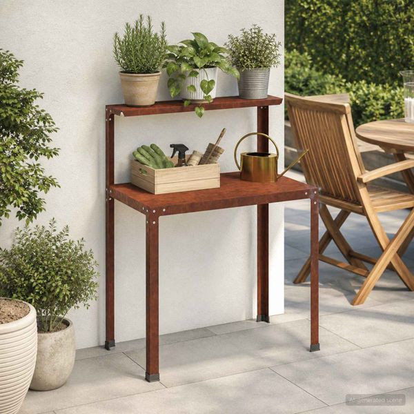 vidaXL Pflanztisch 60 x 50 x 104 cm Wetterfeststahl Rostoptik, 8014917