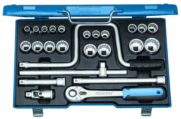 GEDORE Steckschlüssel-Satz 1/2", 25-teilig, 12-kant, 6151960
