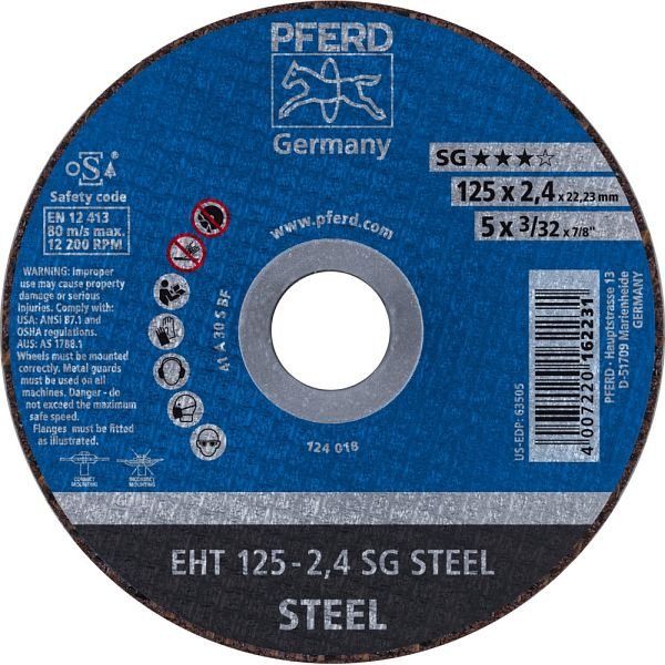 Pferd Trennscheibe EHT 125-2,4 SG STEEL, VE: 25 Stück, 61321222