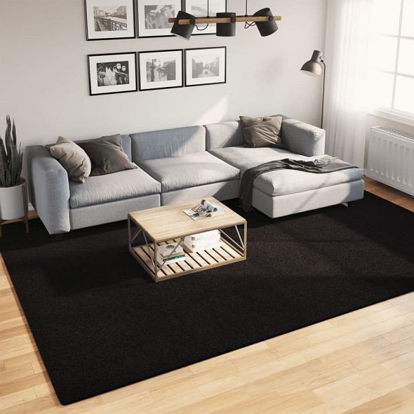 vidaXL Teppich HUARTE Kurzflor Weich und Waschbar Schwarz 240x340 cm, 375121