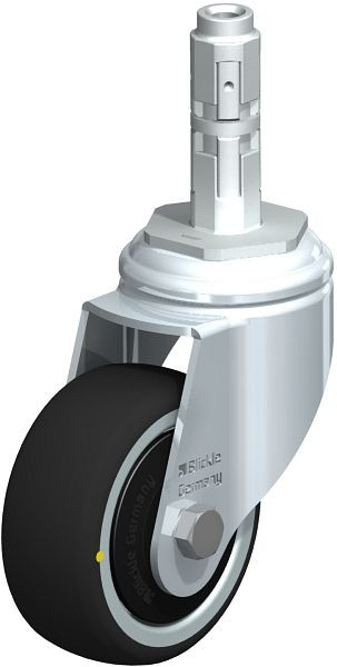 Blickle LKRA-PATH 80K-11-ELS-FK-E12 Apparate-Lenkrolle mit Expander, Thermoplastisches Polyurethan, Grau, 848736