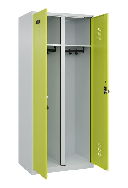 C+P Schwarz-Weiß-Spind Evolo PLUS, 2 Abteile, 1850x800x500mm, 7035/0024, Drehriegel, 049002-22 S10015