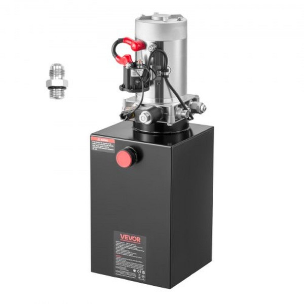 VEVOR 15 Qt Hydraulikpumpe für Kippanhänger, 22 MPa, 3,4 L/min, 12 V DC, Metallbehälter, Schwarz, 12VDZYFXJSYXA6CFY001V9