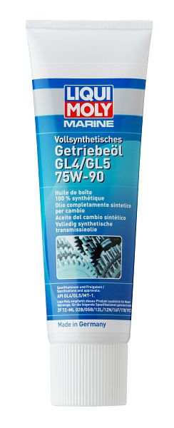 LIQUI MOLY Marine Vollsynthetisches Getriebeöl GL4/GL5 75W-90, Tube Kunststoff, VE: 0,25 Liter, 25036