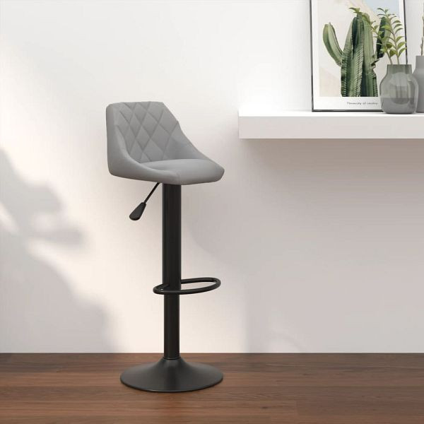 vidaXL Barhocker Farbe Hellgrau Samt, 335338, 8720286537183