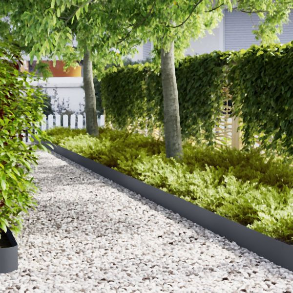 vidaXL Rasenkanten 20 Stück Anthrazit 100x0,5x20 cm Kunststoff, 865953