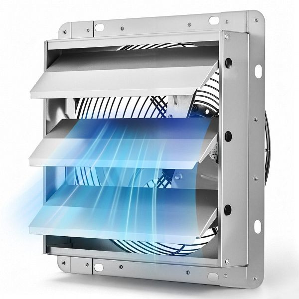 VEVOR 269 mm Abluftventilator, 25,5 W, 1380 m³/h, 1400 U/min, Stahl, Lamellen, Wandmontage, leise, BYCSPQSOZKAC7O727001V2