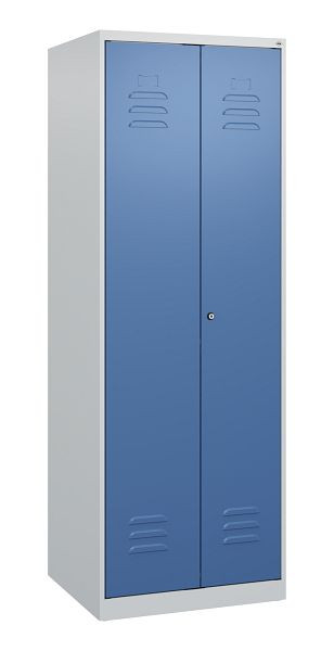 C+P Umkleidespind Classic PLUS, Doppel-Spind, 2 Abteile, 1700x600x500mm, 7035/5023, Zylinderschloss, 0800027-20P S10018