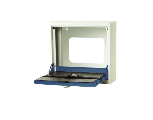 bott verso Hängeschrank für Notebooks, BxTxH: 500 x 150 x 410 mm, Lichtgrau / Enzianblau, 16912350.11V