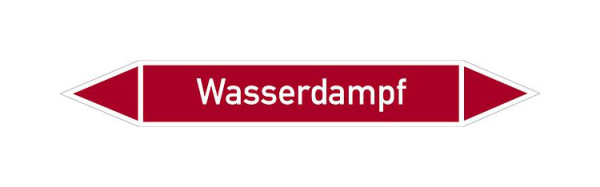 Schilder Klar Rohrleitungskennzeichen Wasserdampf, 187x26 mm Folie selbstklebend, 101502/61
