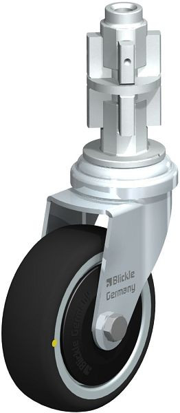 Blickle LRA-PATH 75K-ELS-FK-E04 Apparate-Lenkrolle mit Expander, Thermoplastisches Polyurethan, Grau, 848653