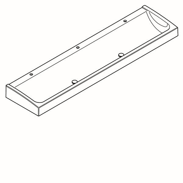 KWC Waschrinne, FUTURA exklusiv, MIRANIT, 2400x170x570 mm, 3 Armaturenbohrungen, Haubenablaufventil, 2030066269