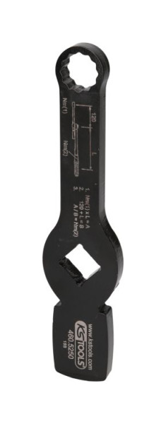 KS Tools 3/4" Schlag-Zwölfkant-Schlüssel mit 2 Schlagflächen, 19 mm, 460.5250